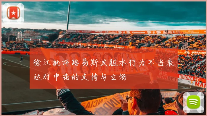 徐江批评路易斯泼脏水行为不当表达对申花的支持与立场